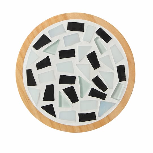 4" Round Black & White Coaster Mosaic Kit by Make Market®